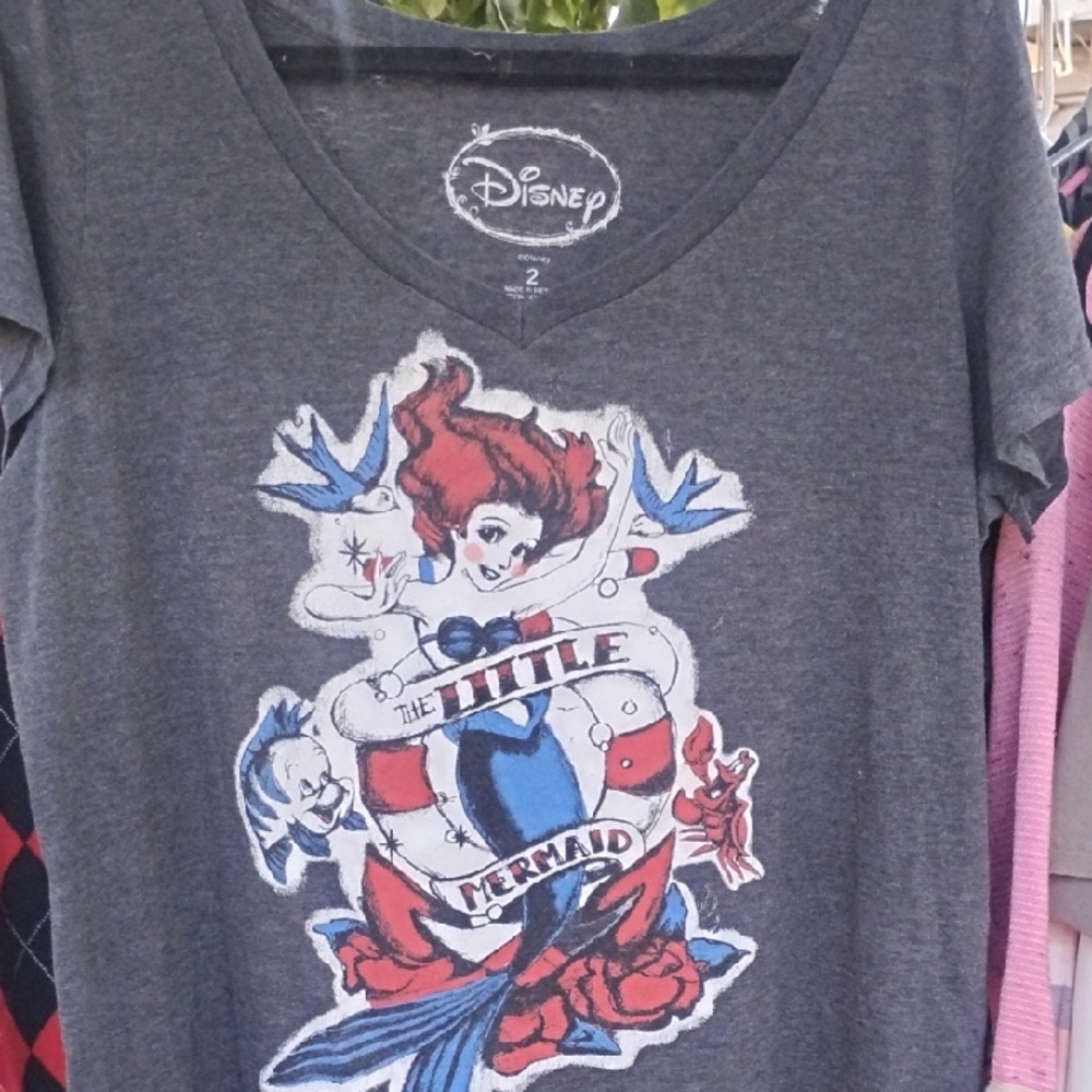 Disney Gray Ariel Graphic T-Shirt